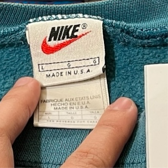 90s rare Icy blue tonal logo sweater