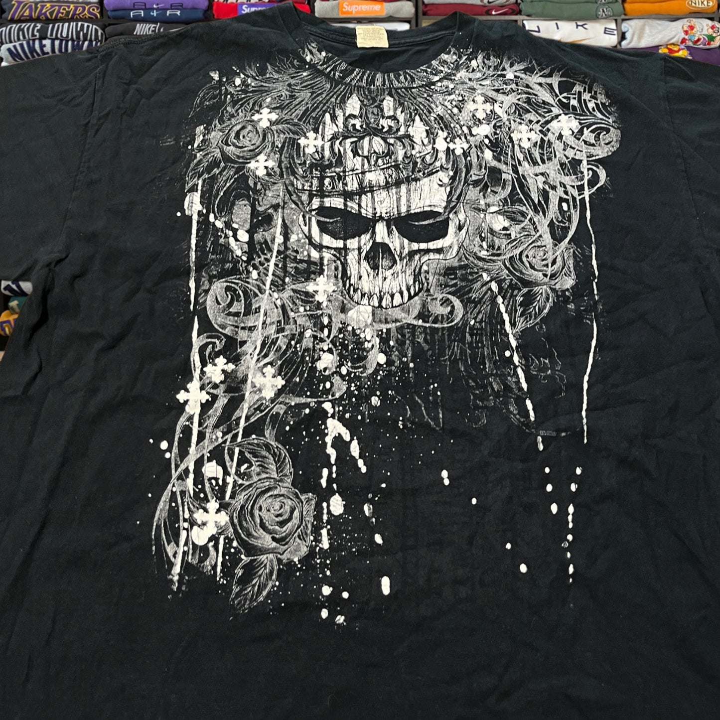 Y2K skeleton skull shirt skater