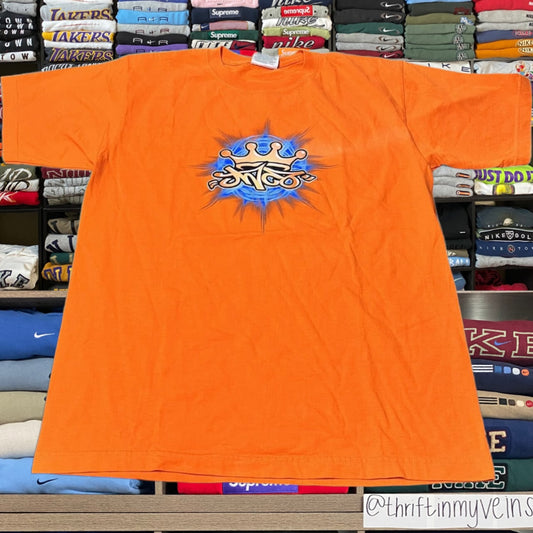 Y2K Jnco jeans orange shirt