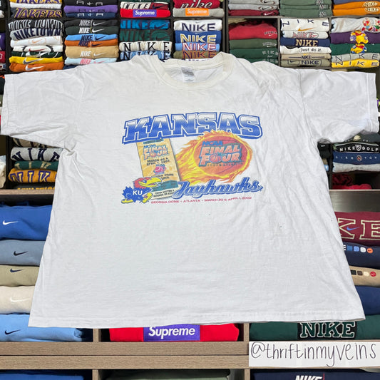2002 Kansas university ncaa shirt ( xlarge )