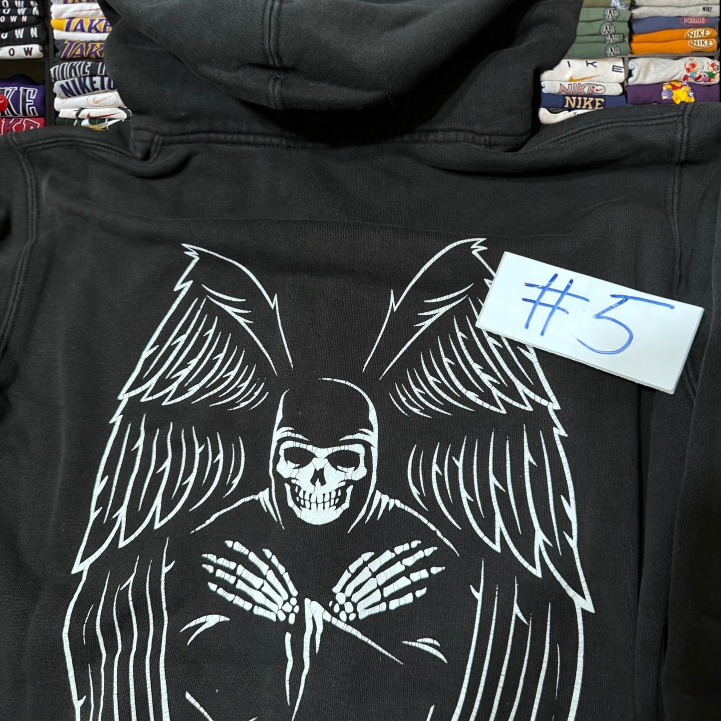 Y2k Skeleton skull angel skater hoodie
