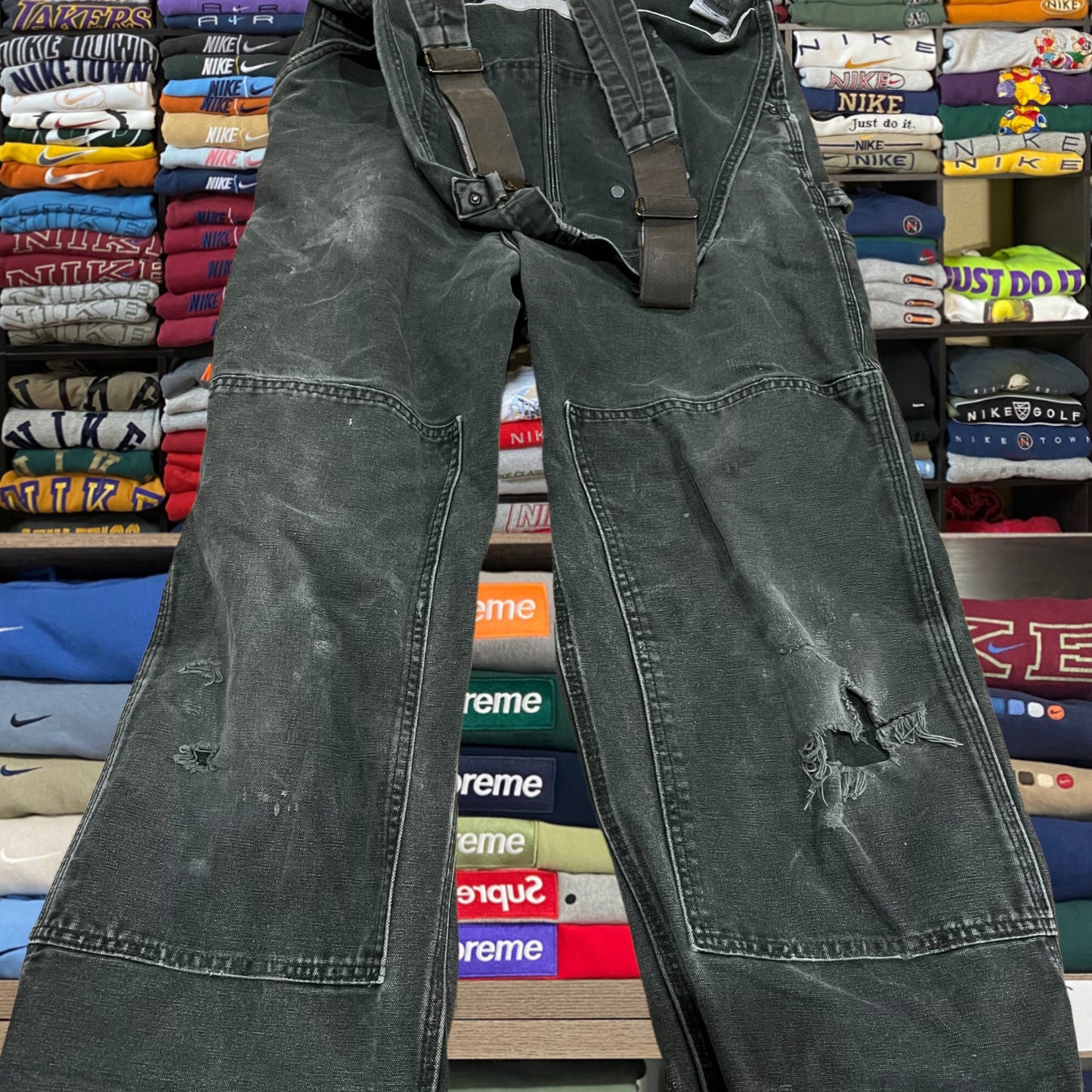 Vintage y2k double knee sage green  carhartt overall