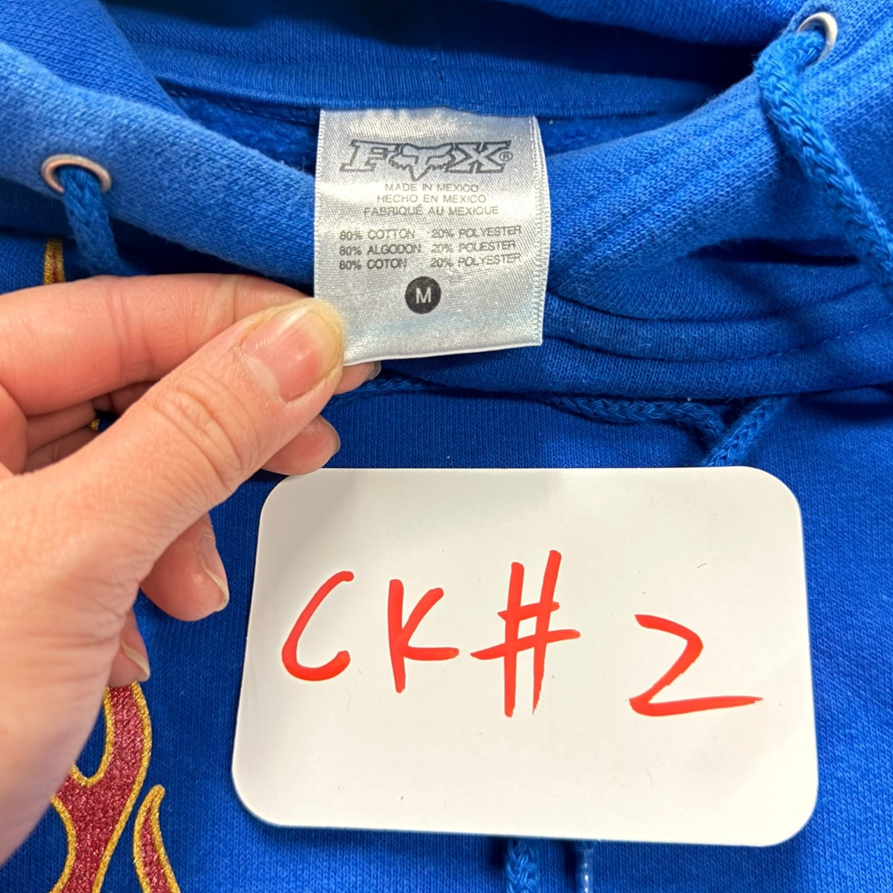 y2k fox racing blue hoodie (Medium)