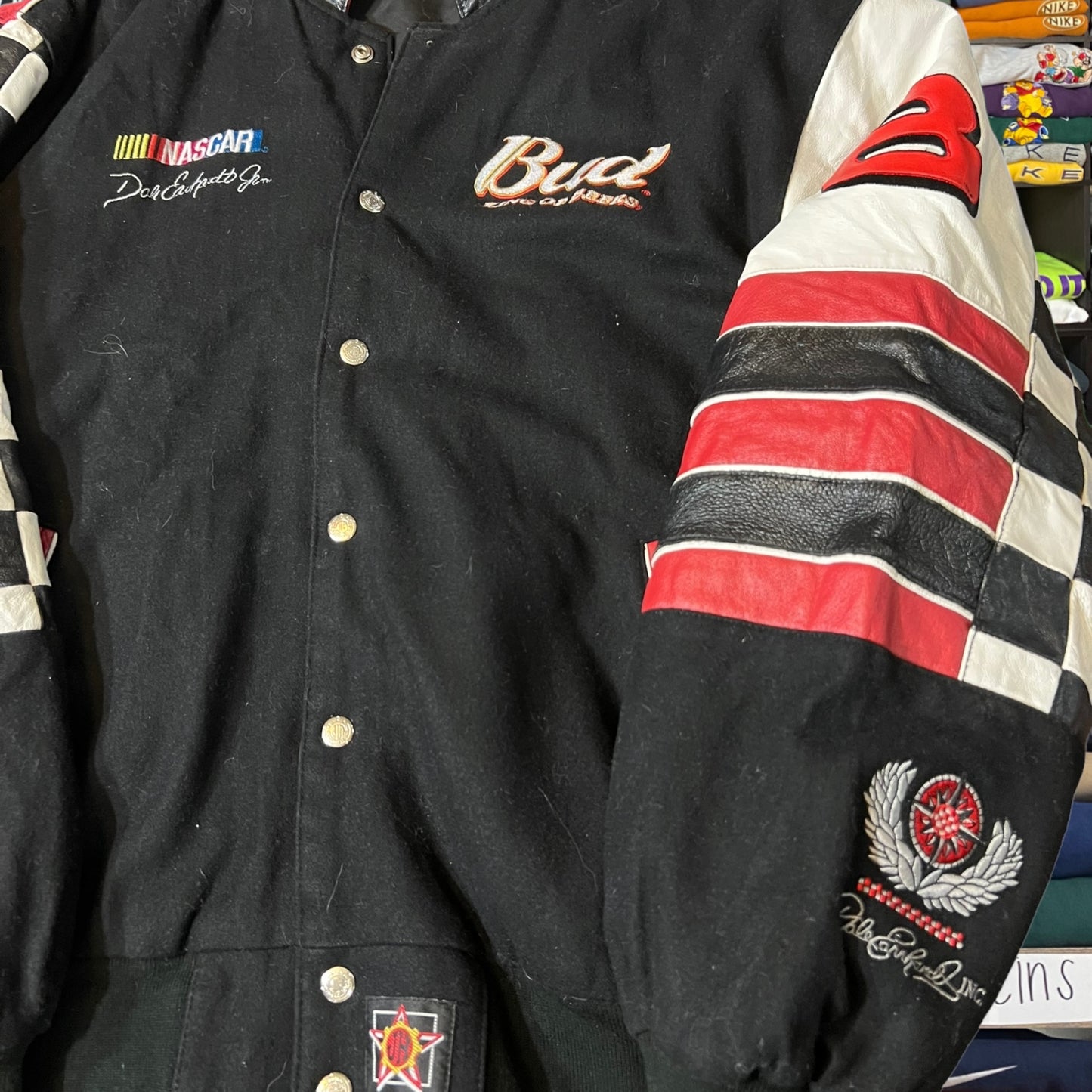 90s Budweiser nascar reversible leather jacket