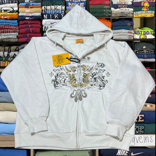 Y2K crème grunge skater hoodie