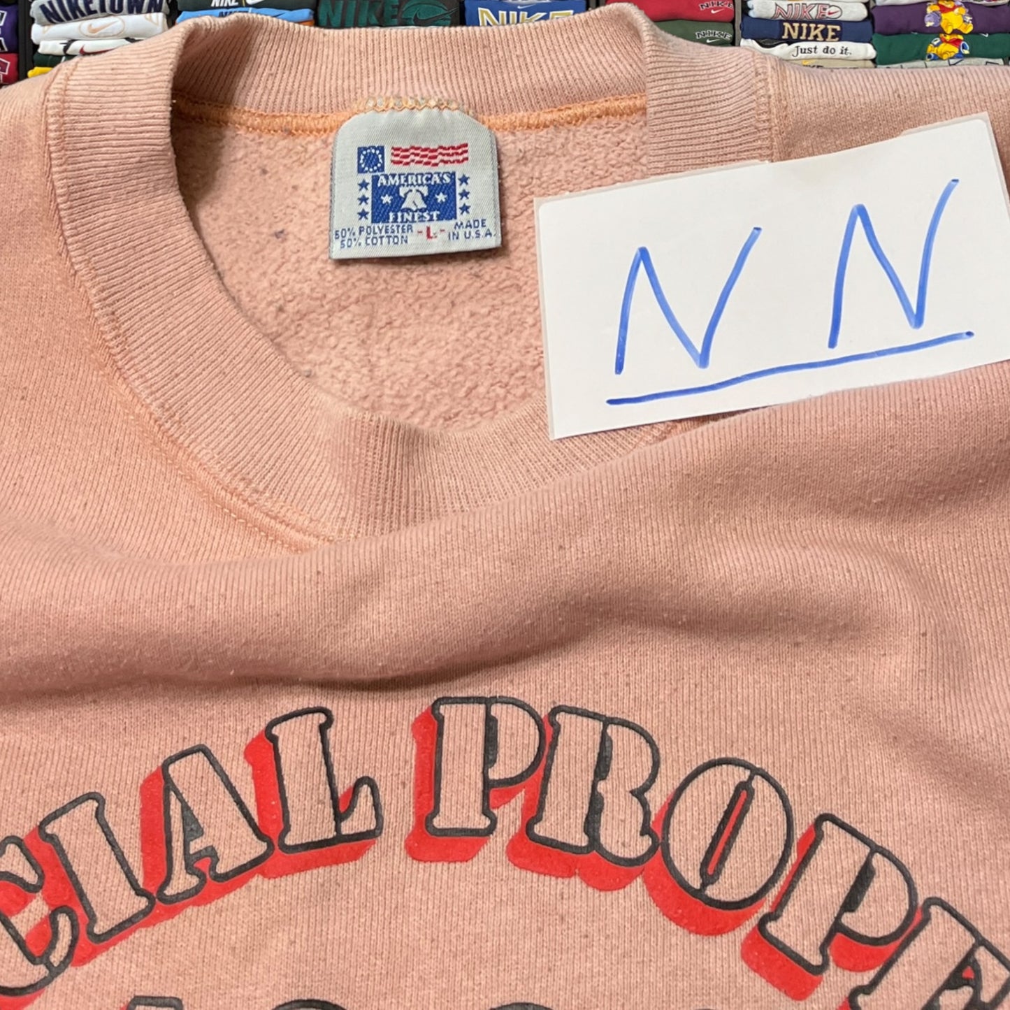 90s gold’s gym pink sweater