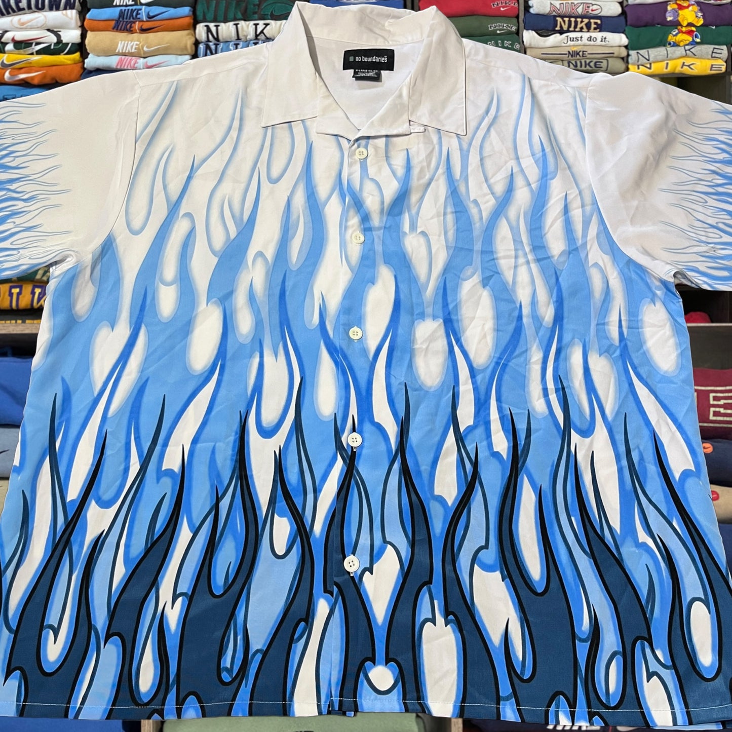 Y2K no boundaries flame button up