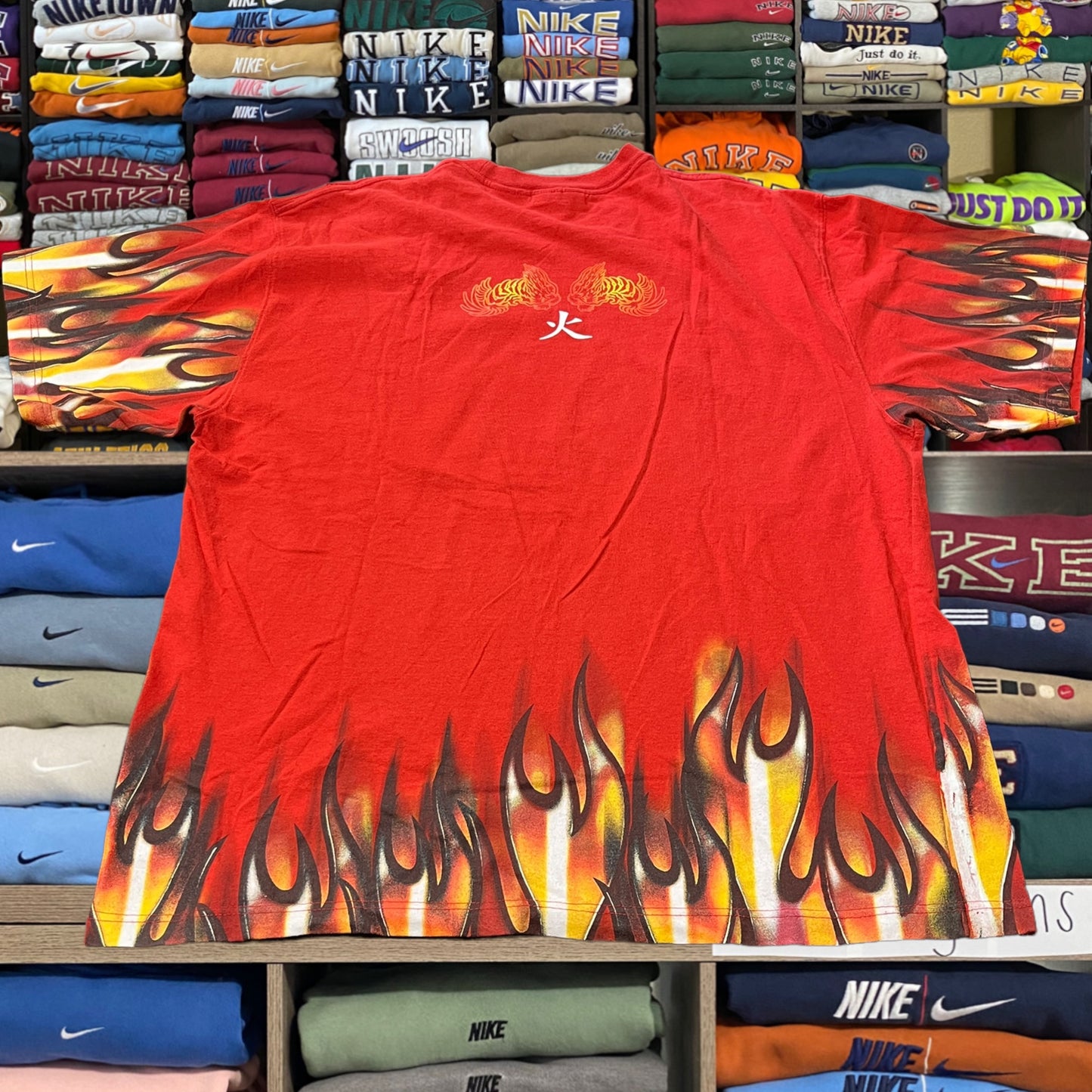 Y2K flame skater xtreme flame red shirt