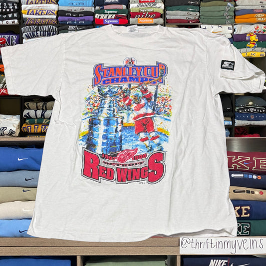 90s Detroit red wings nhl hockey shirt