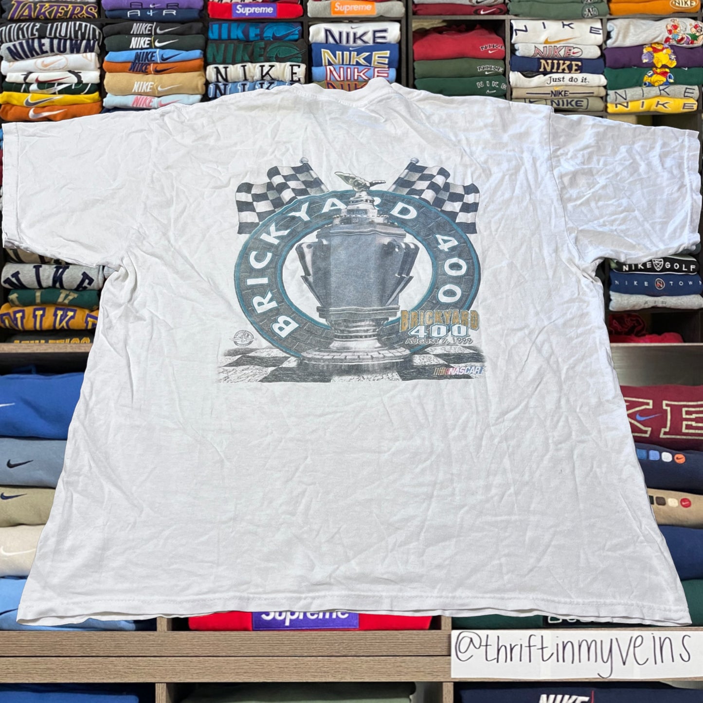 1999 nascar graphic brickyard 400 shirt ( xlarge )