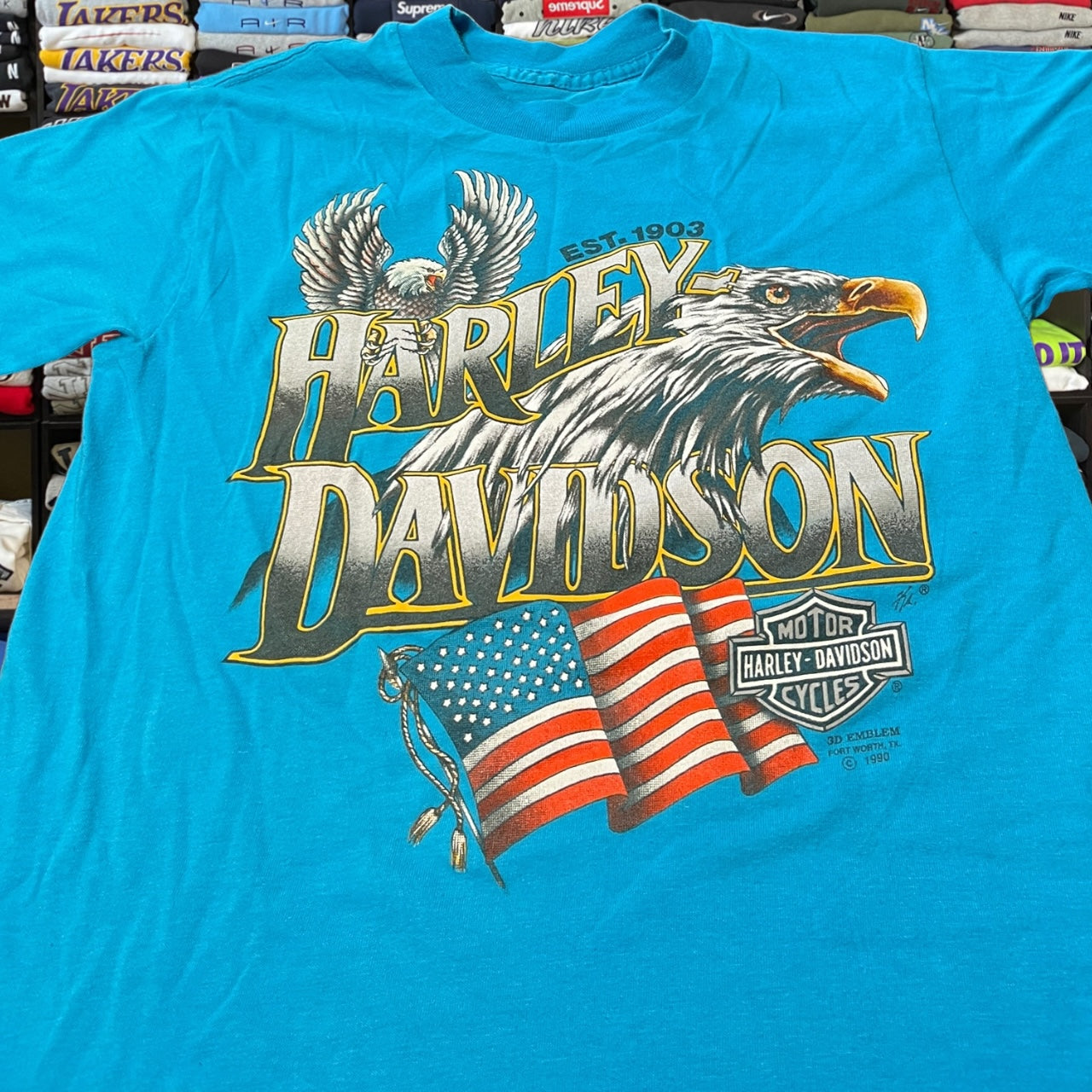 Vintage 1990 3d emblem Harley Davidson biker shirt