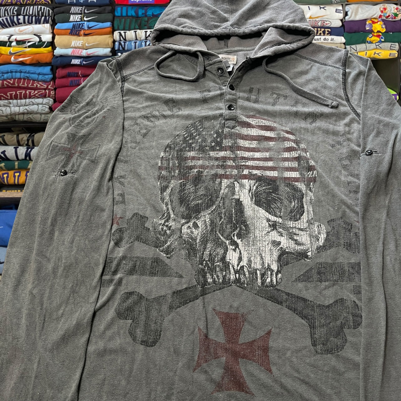 Skeleton grunge skater skull hoodie