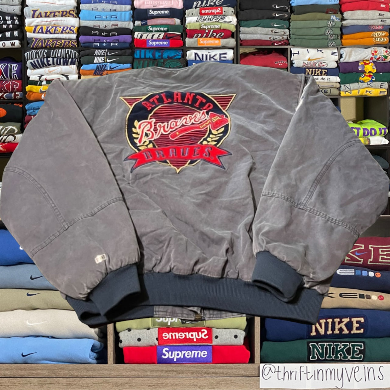 90s Atlanta braves mlb baseball varsity jacket