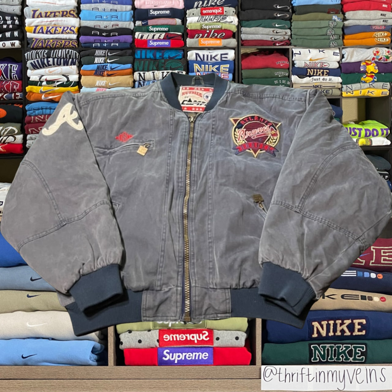 90s Atlanta braves mlb baseball varsity jacket