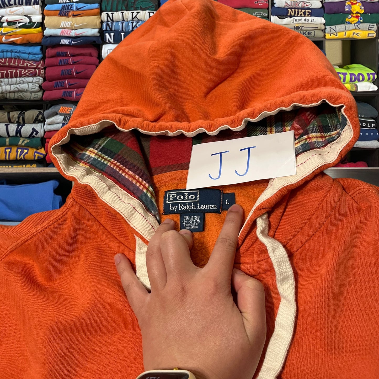 90d polo Ralph Lauren orange hoodie
