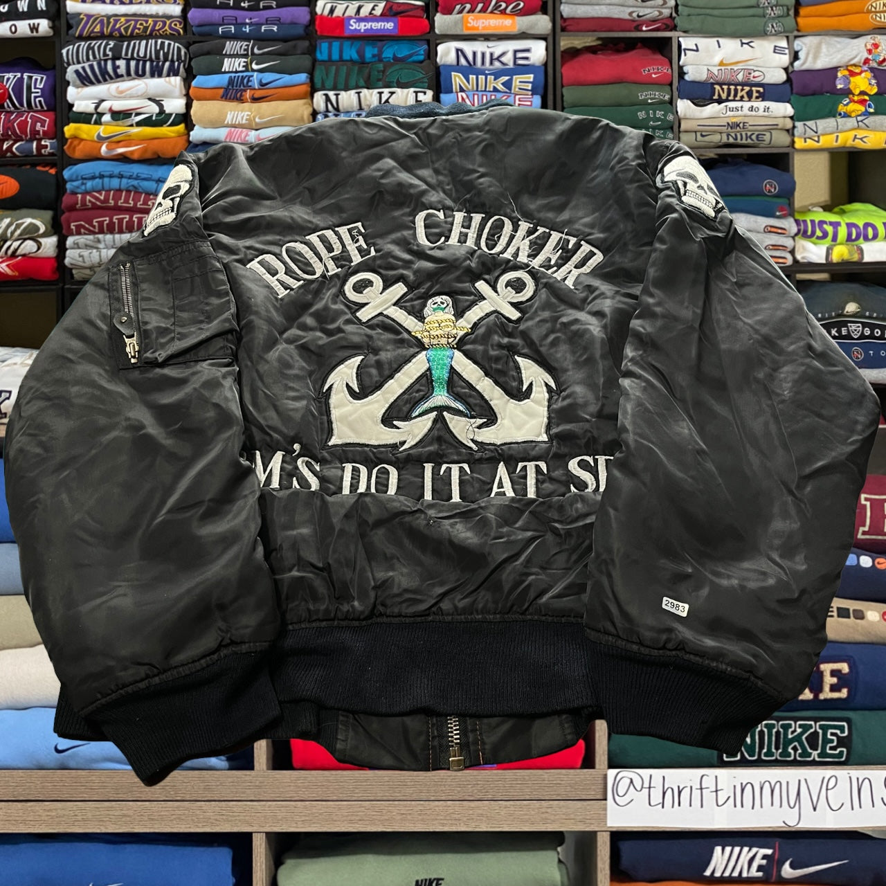 90s skeleton skull skater satin jacket