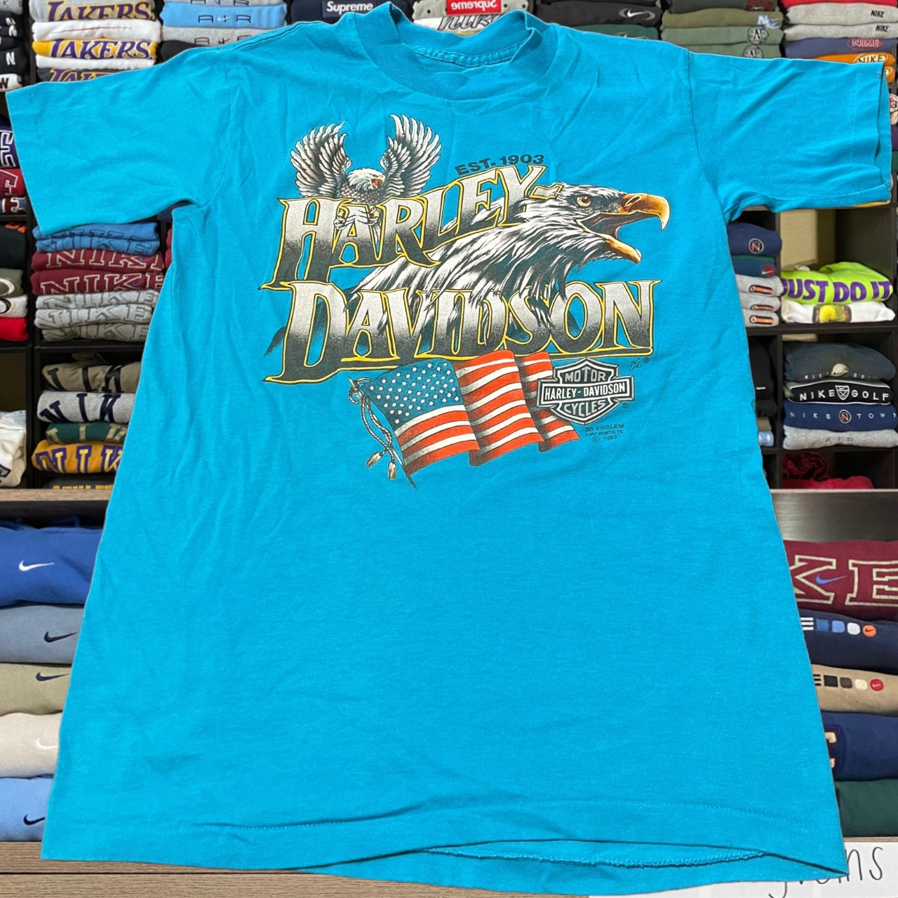 Vintage 1990 3d emblem Harley Davidson biker shirt