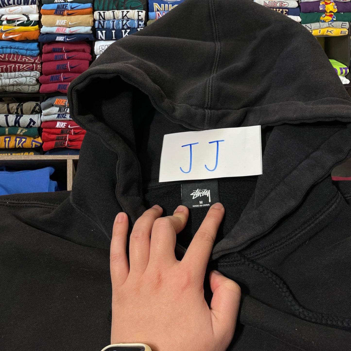 Y2K stussy black hoodie