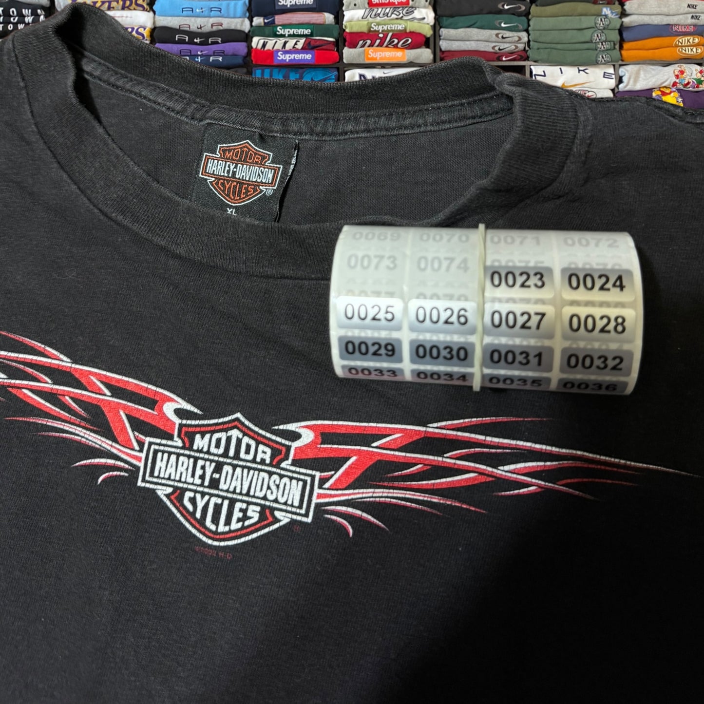 Y2K 2003 Harley Davidson flame shirt