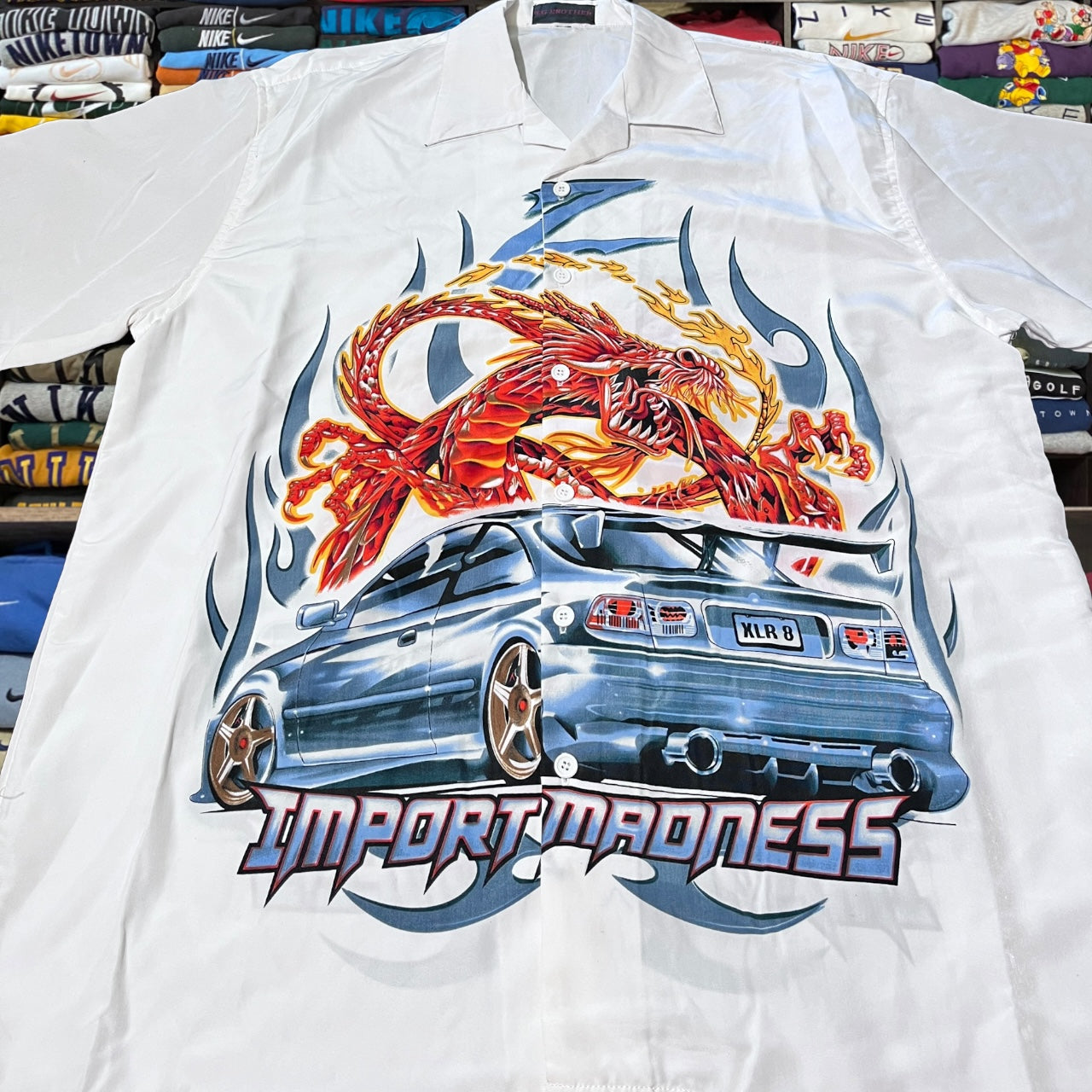 90s dragon race car button up