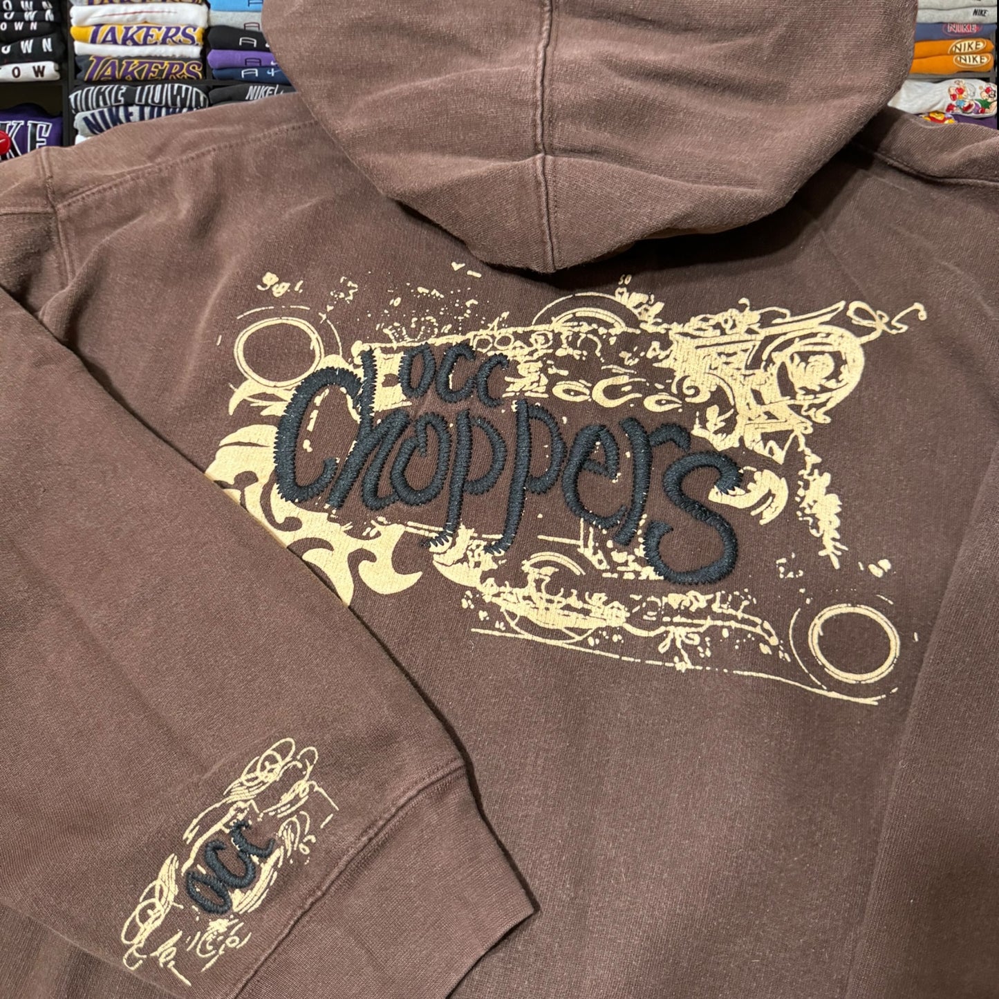 Y2K Orange County choppers brown full zip jacket