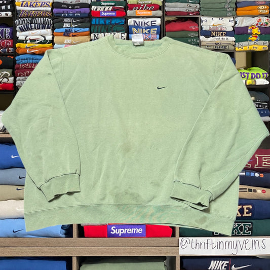 y2k 2001 nike pistachio sweater (xlarge)