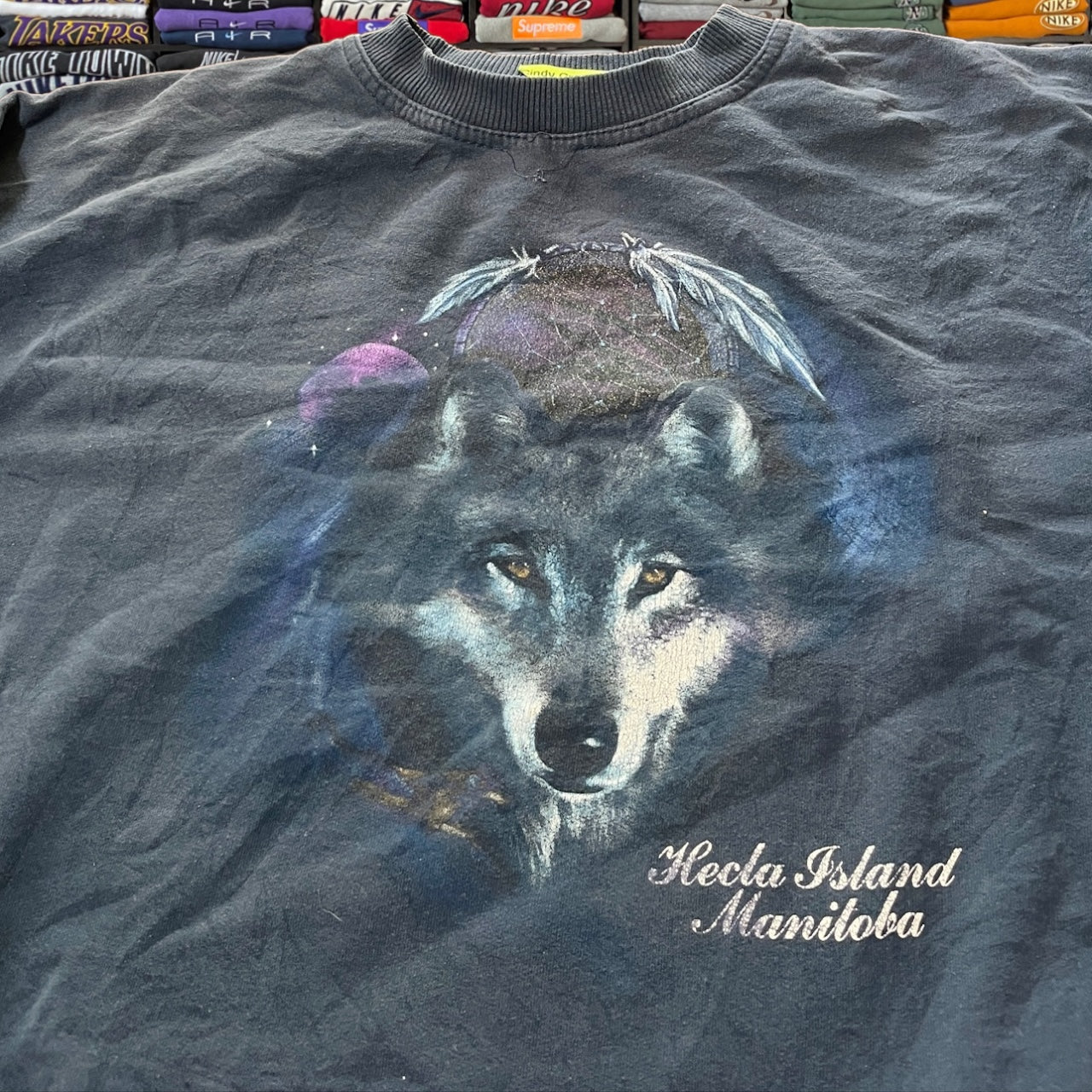 90s wolf nature sweater