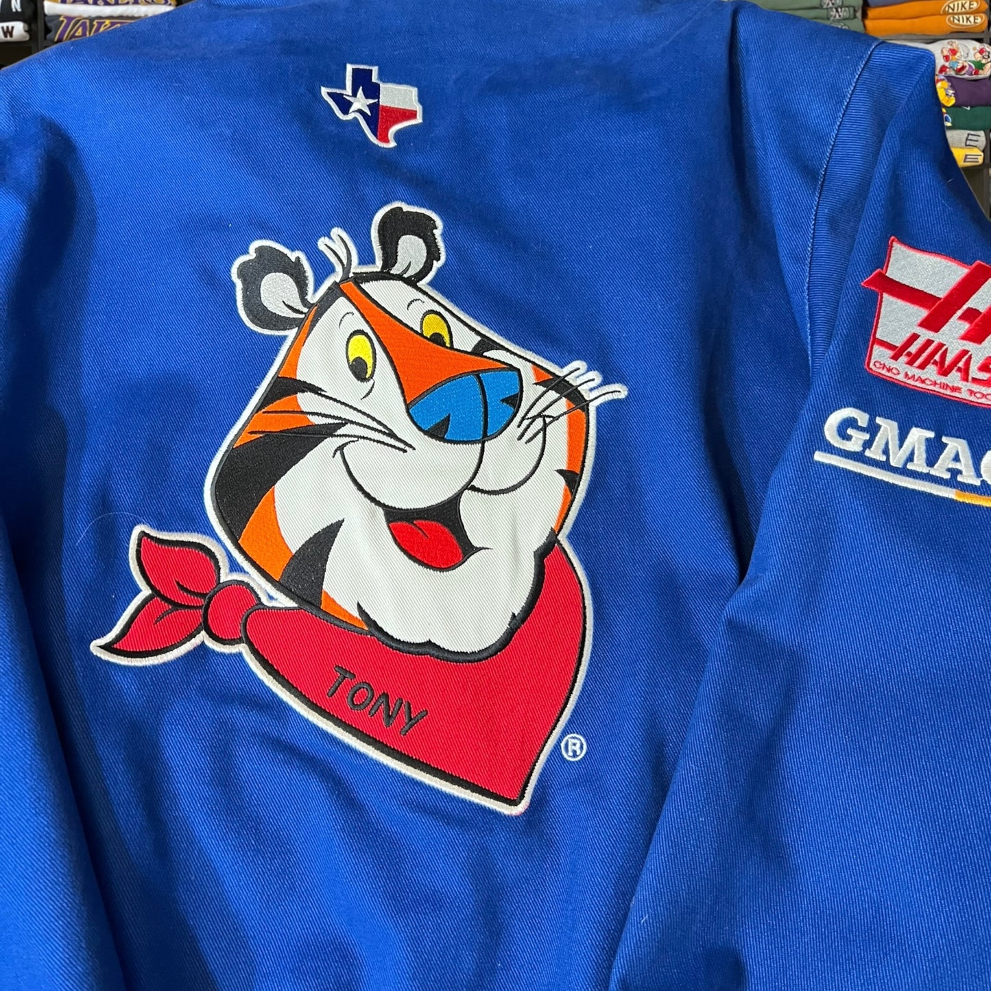 Vintage Tony the Tiger NASCAR varsity jacket heavy weighted super good quality