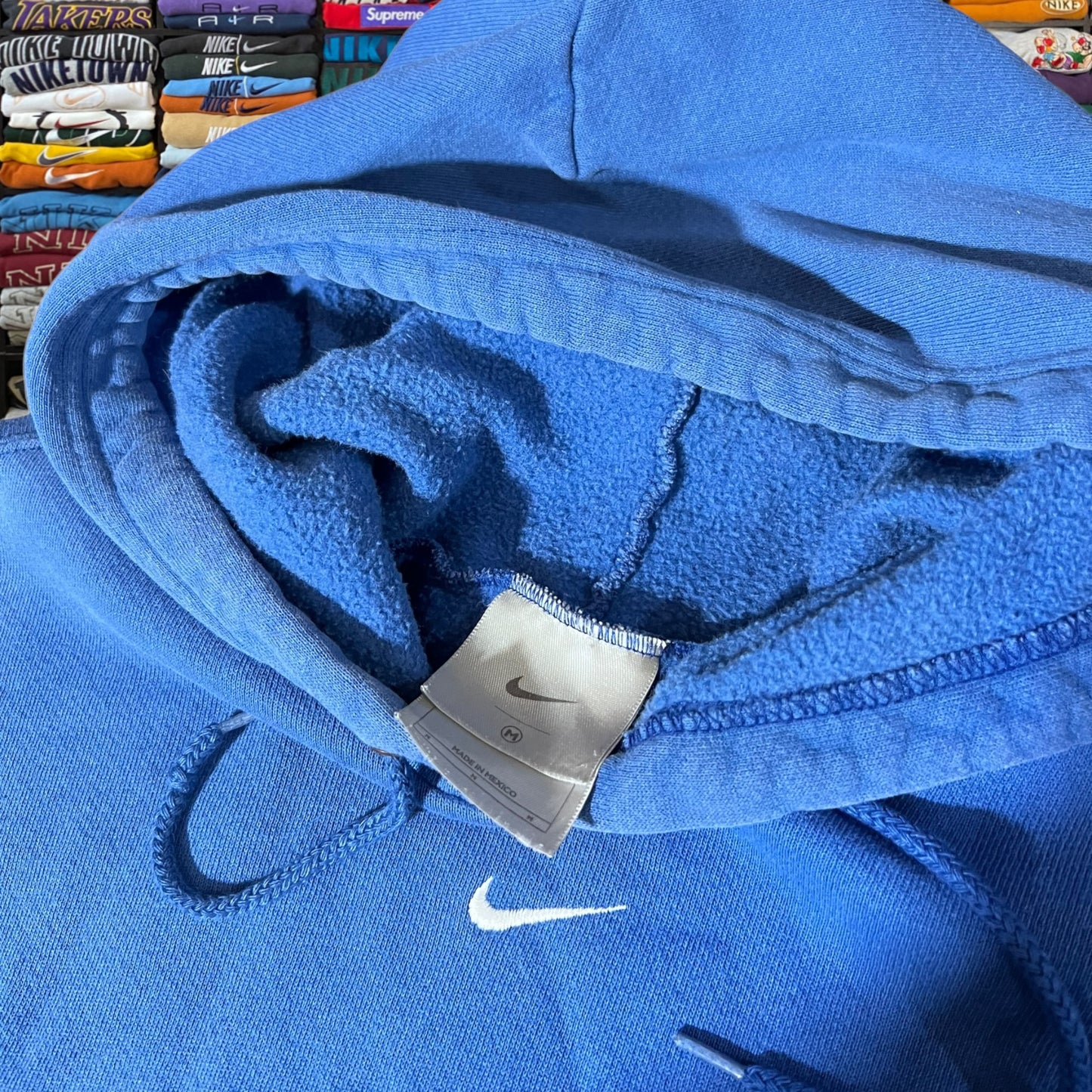 Y2K 2001 nike blue center swoosh hoodie