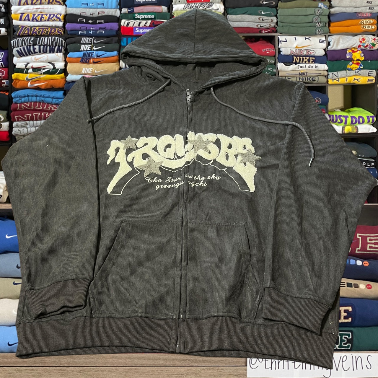 Y2K felt logo skater star hoodie
