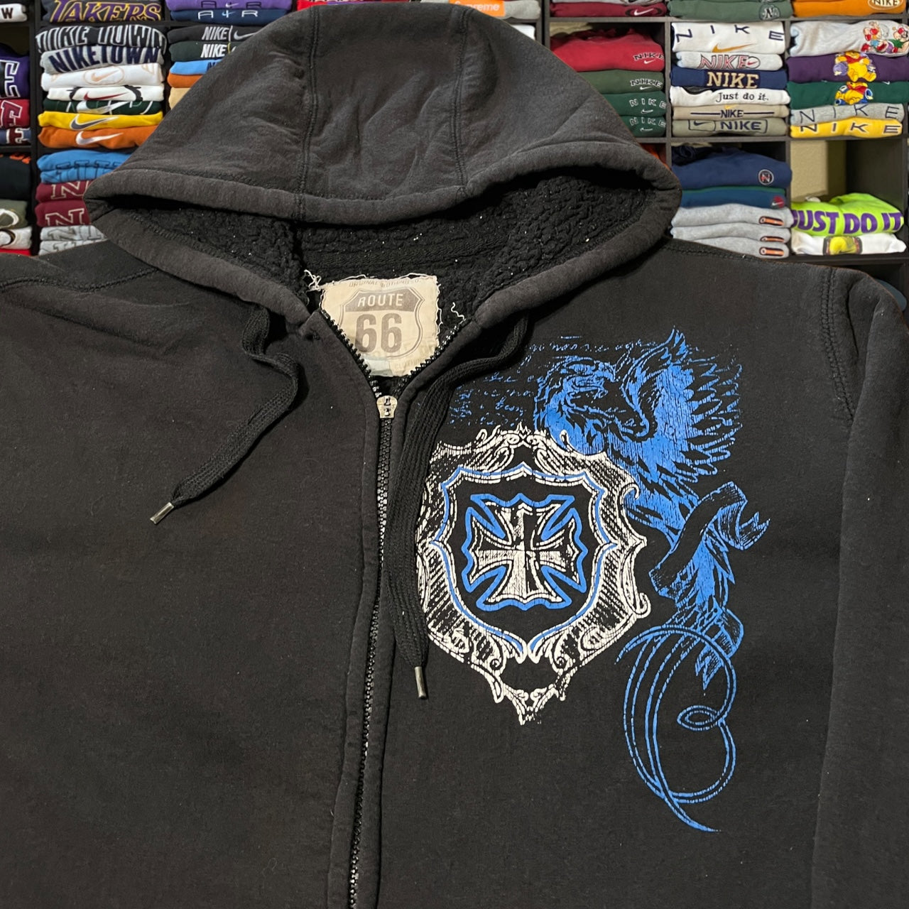 Y2K skater grunge cross full zip hoodie