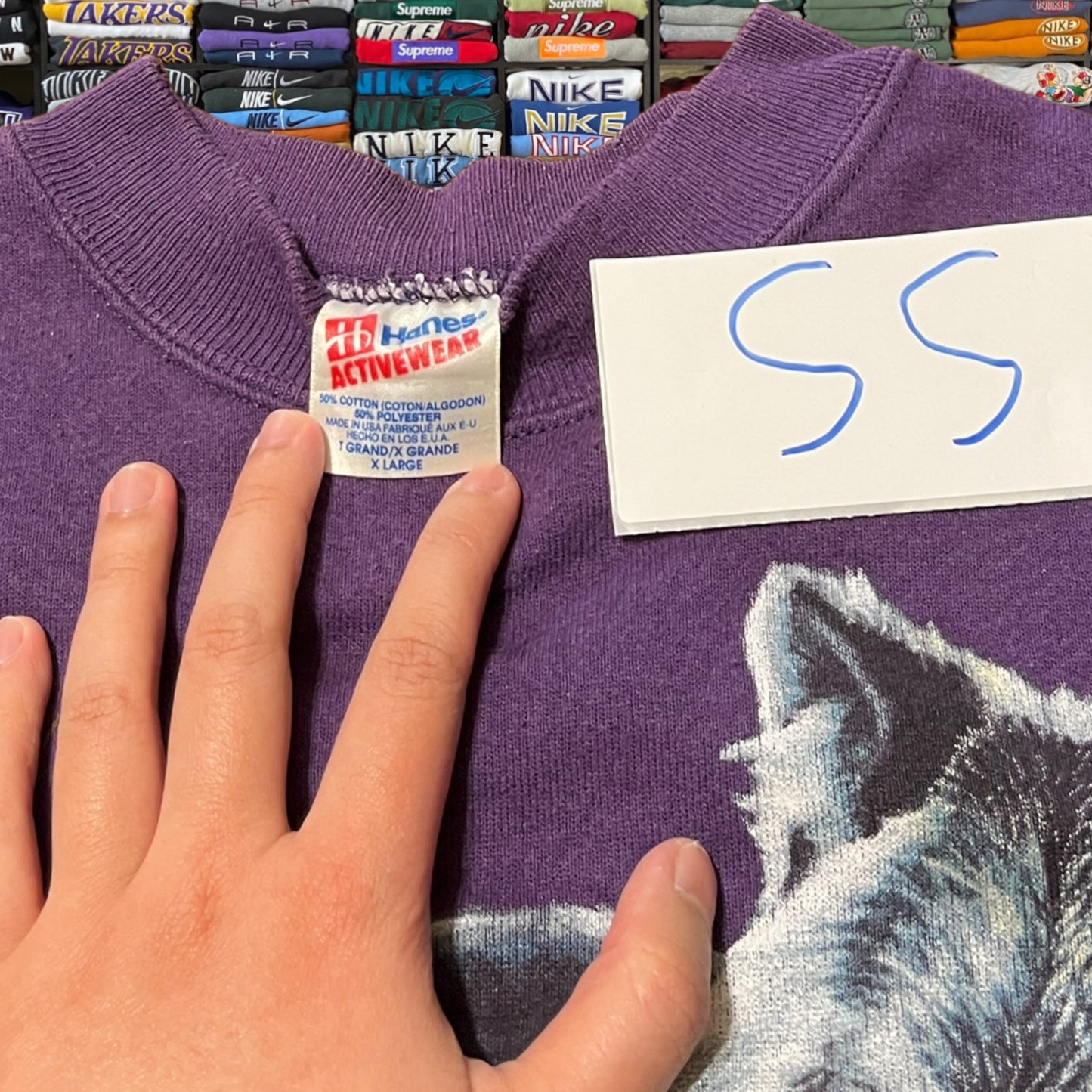 90s wolf nature sweater