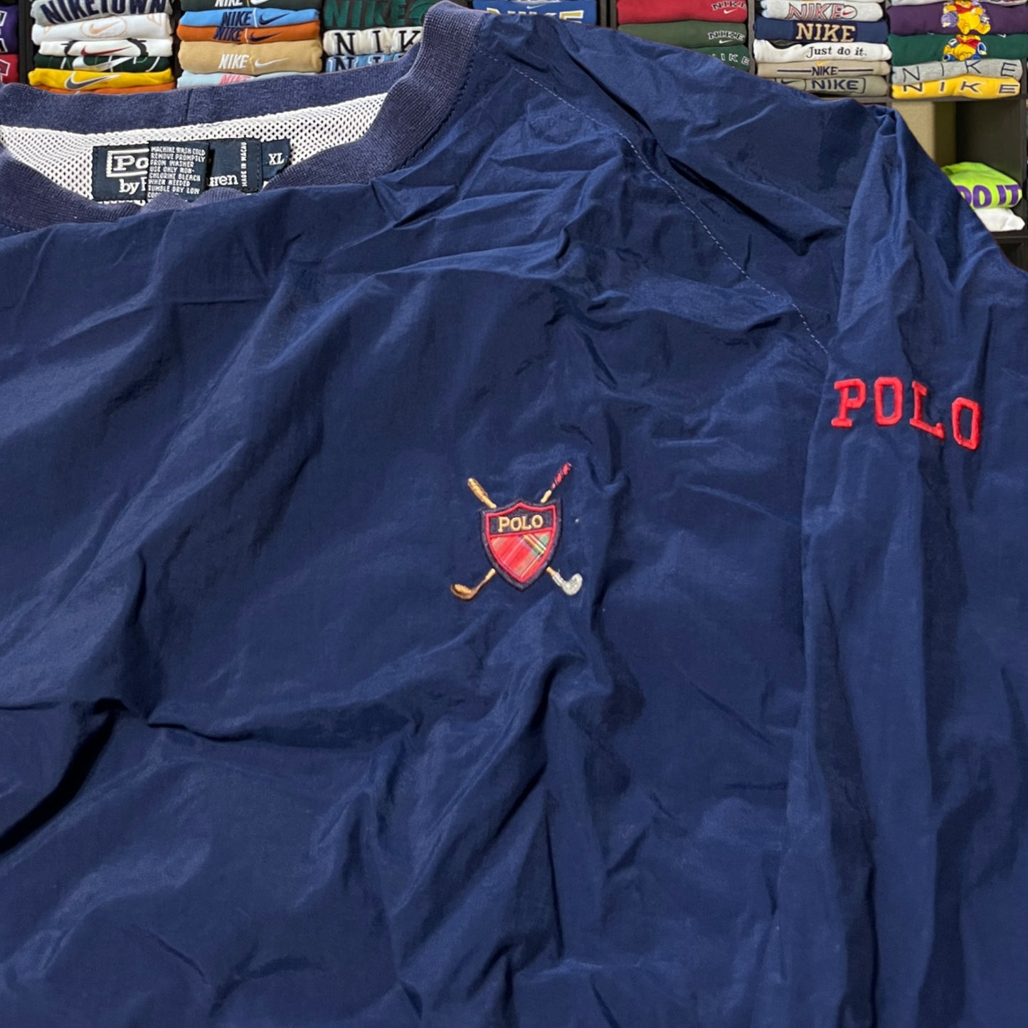 90s polo sports pull over windbreaker
