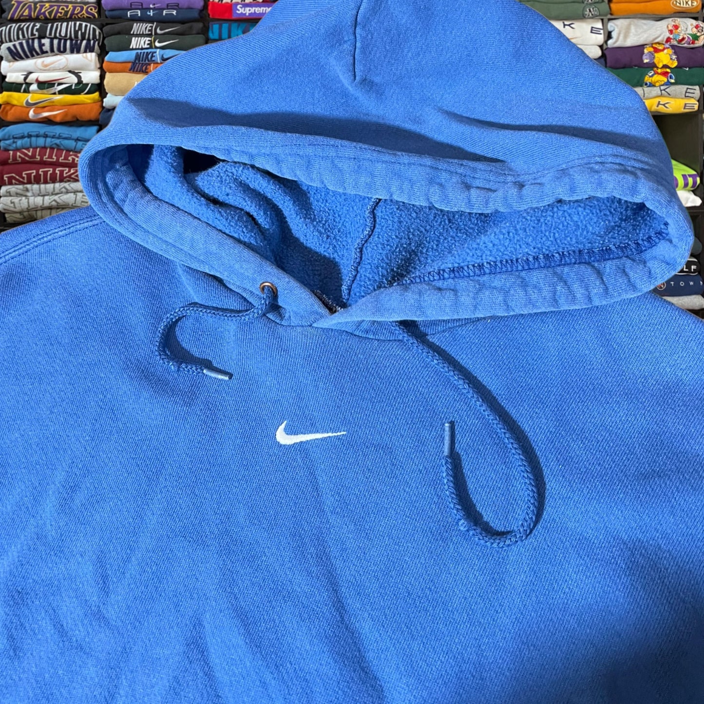 Y2K 2001 nike blue center swoosh hoodie