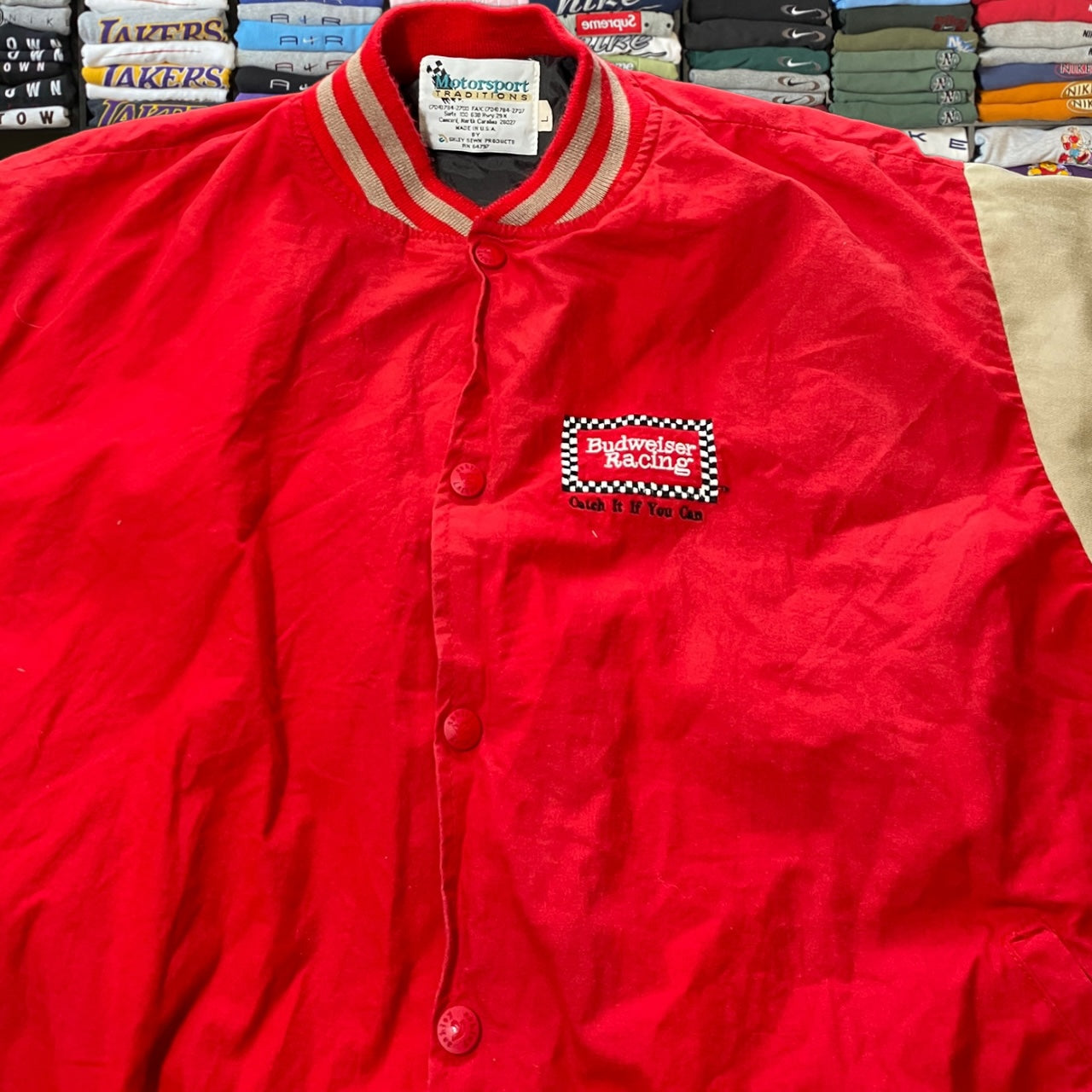 90s Budweiser racing varsity jacket