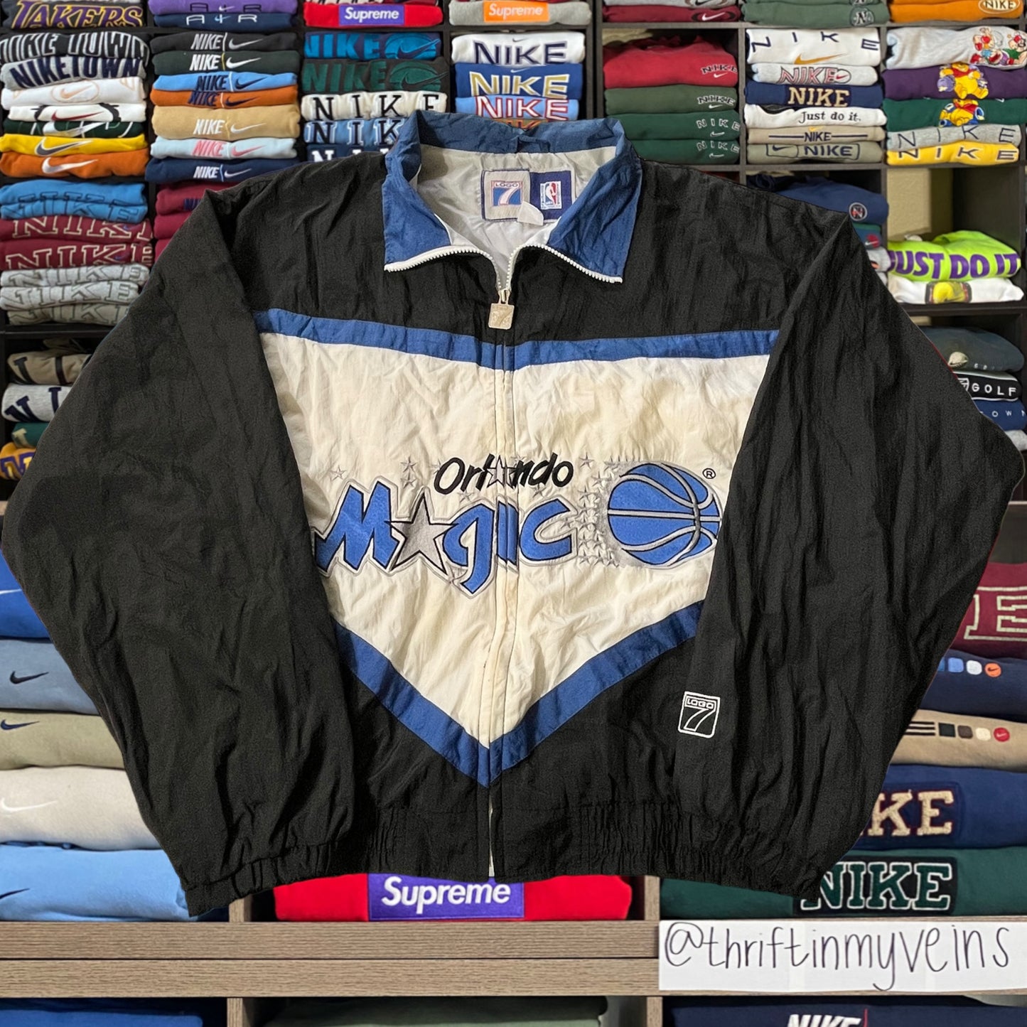 90s logo 7 nba Orlando Magic light puffer jacket