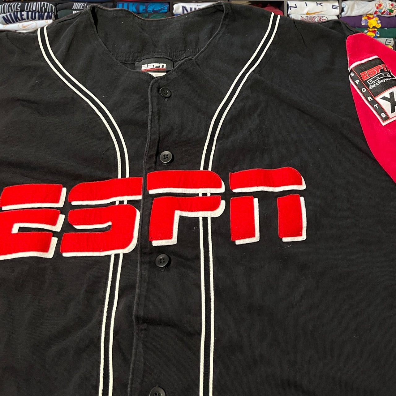 90s espn button up sweater