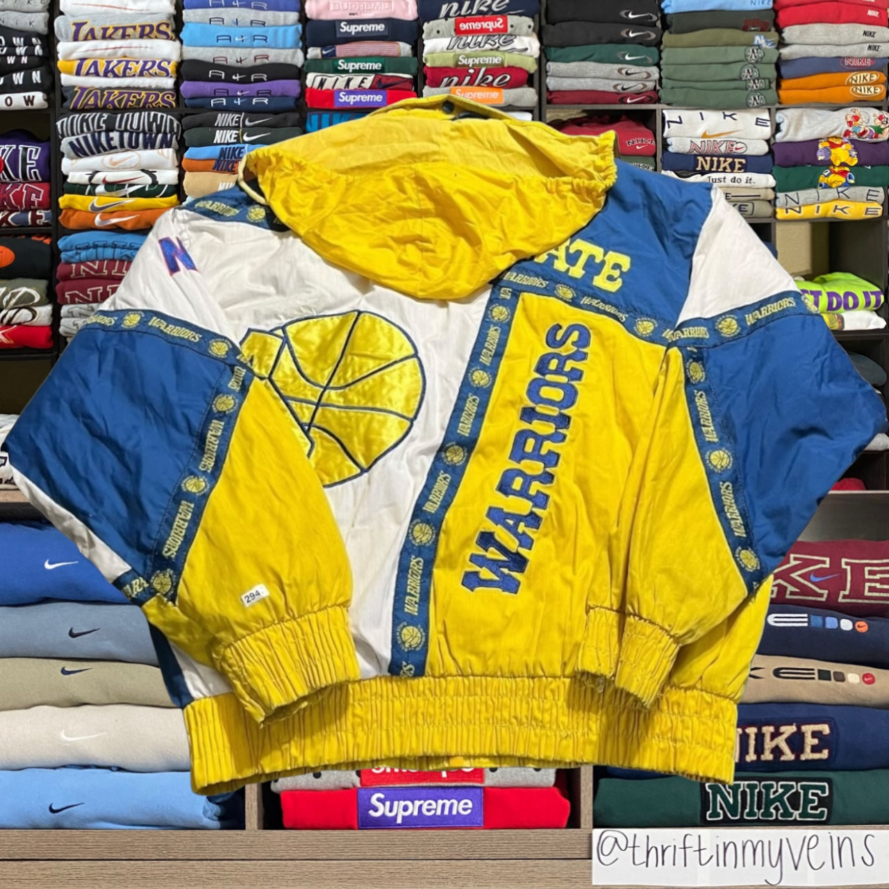 90s golden state warriors puffer jacket