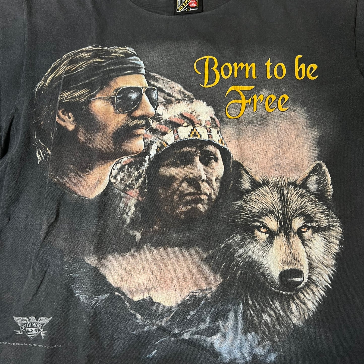 90s 3d emblem biker motorcycle shirt