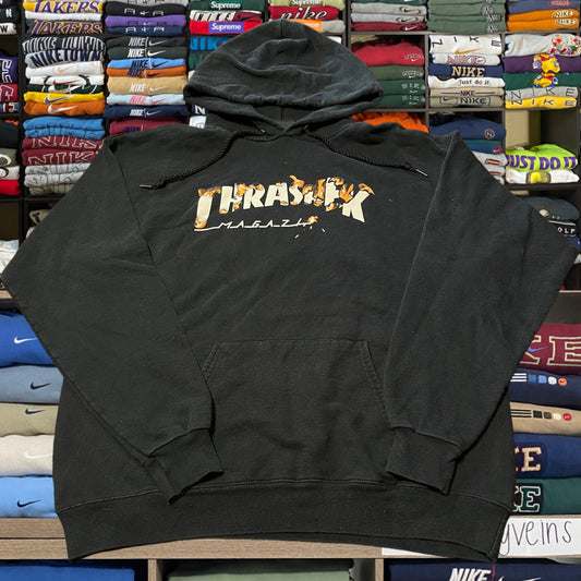 Y2K thrasher black hoodie