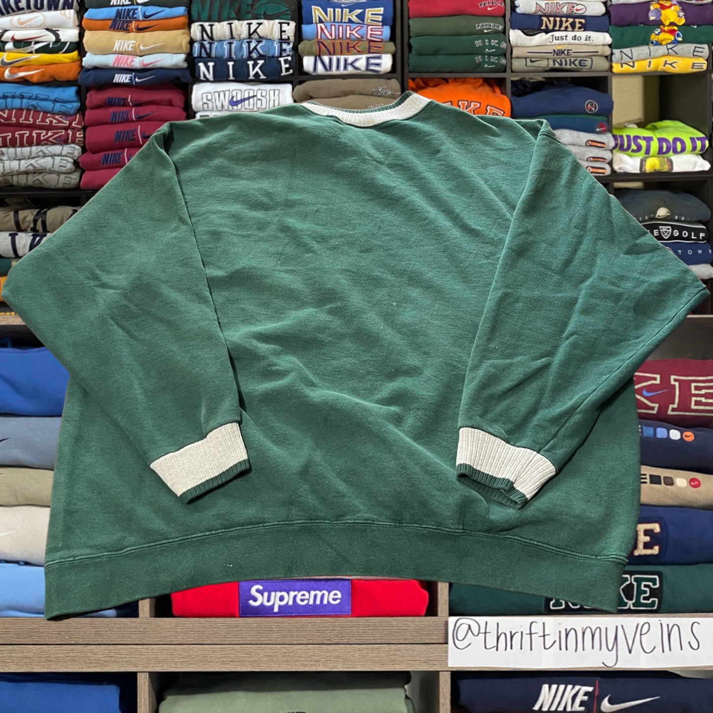 90s rare green Nike tonal sweater