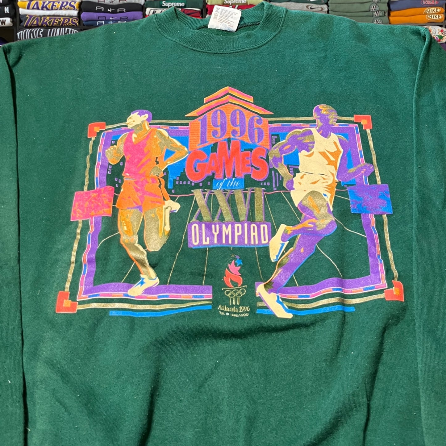 90s green Olympics sweater
