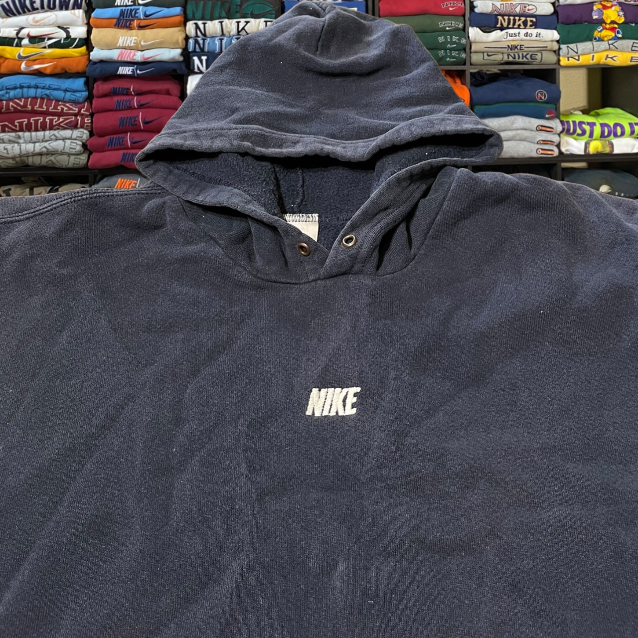 Y2K Nike spelled out center logo hoodie