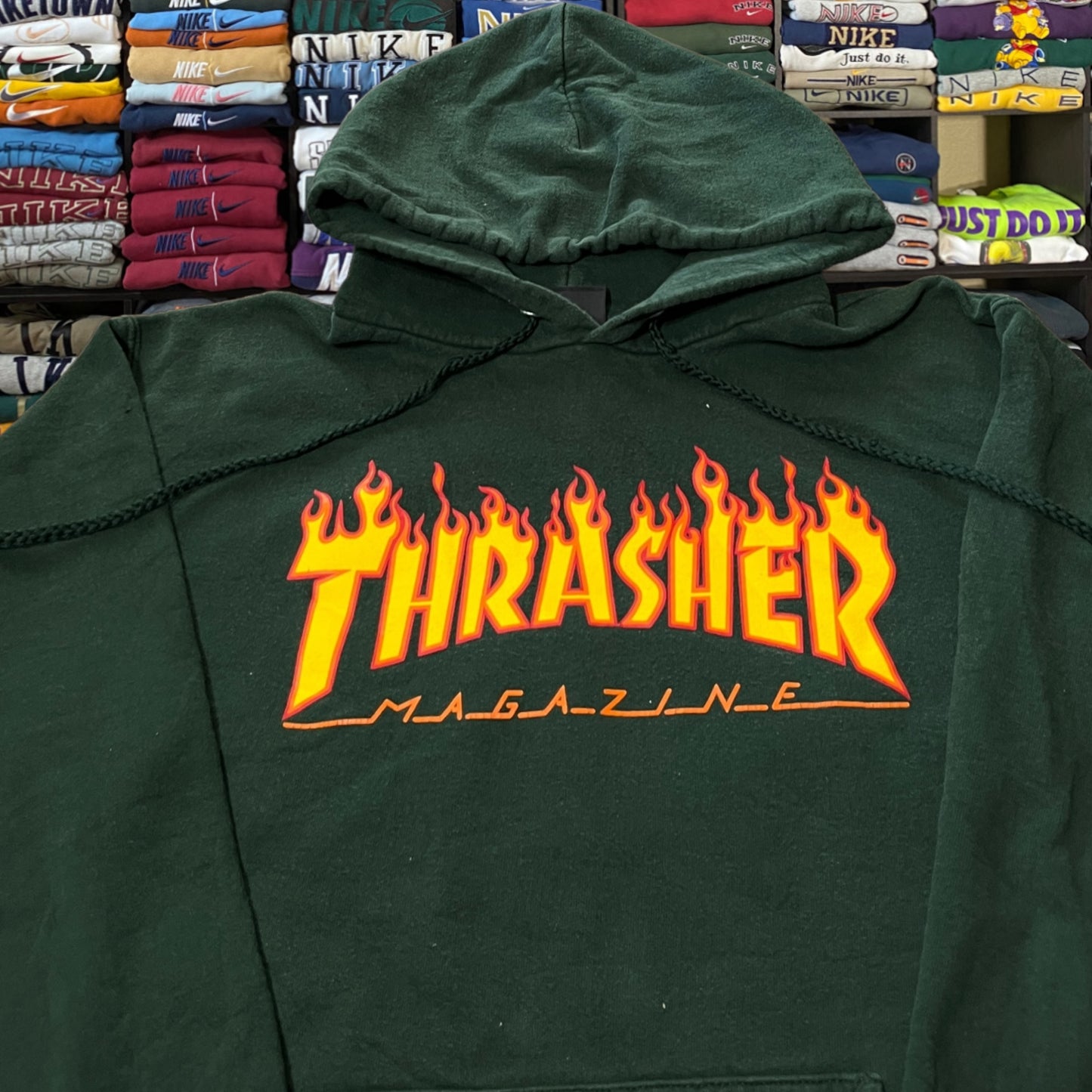 Y2K thrasher green hoodie