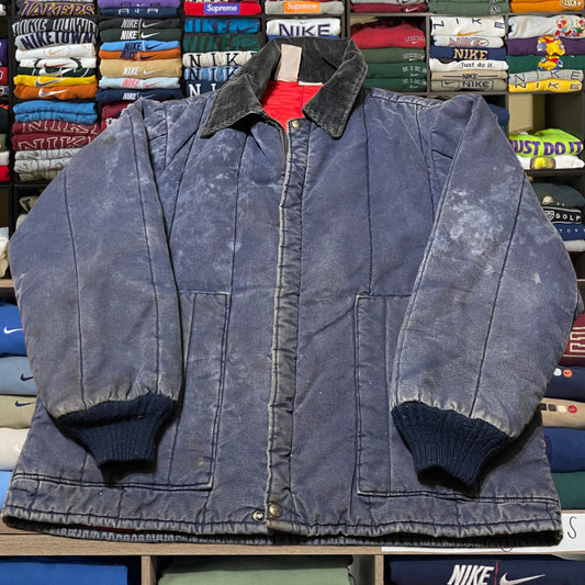 vintage 90s carhartt style jacket red interior sweater