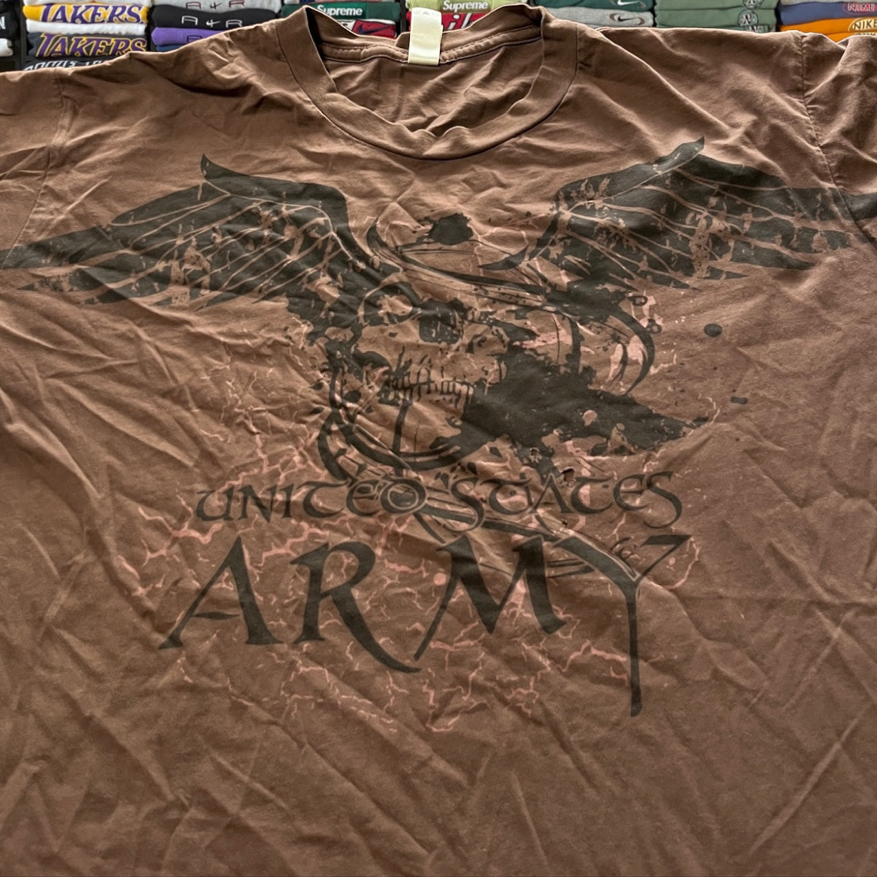Brown skeleton skull shirt