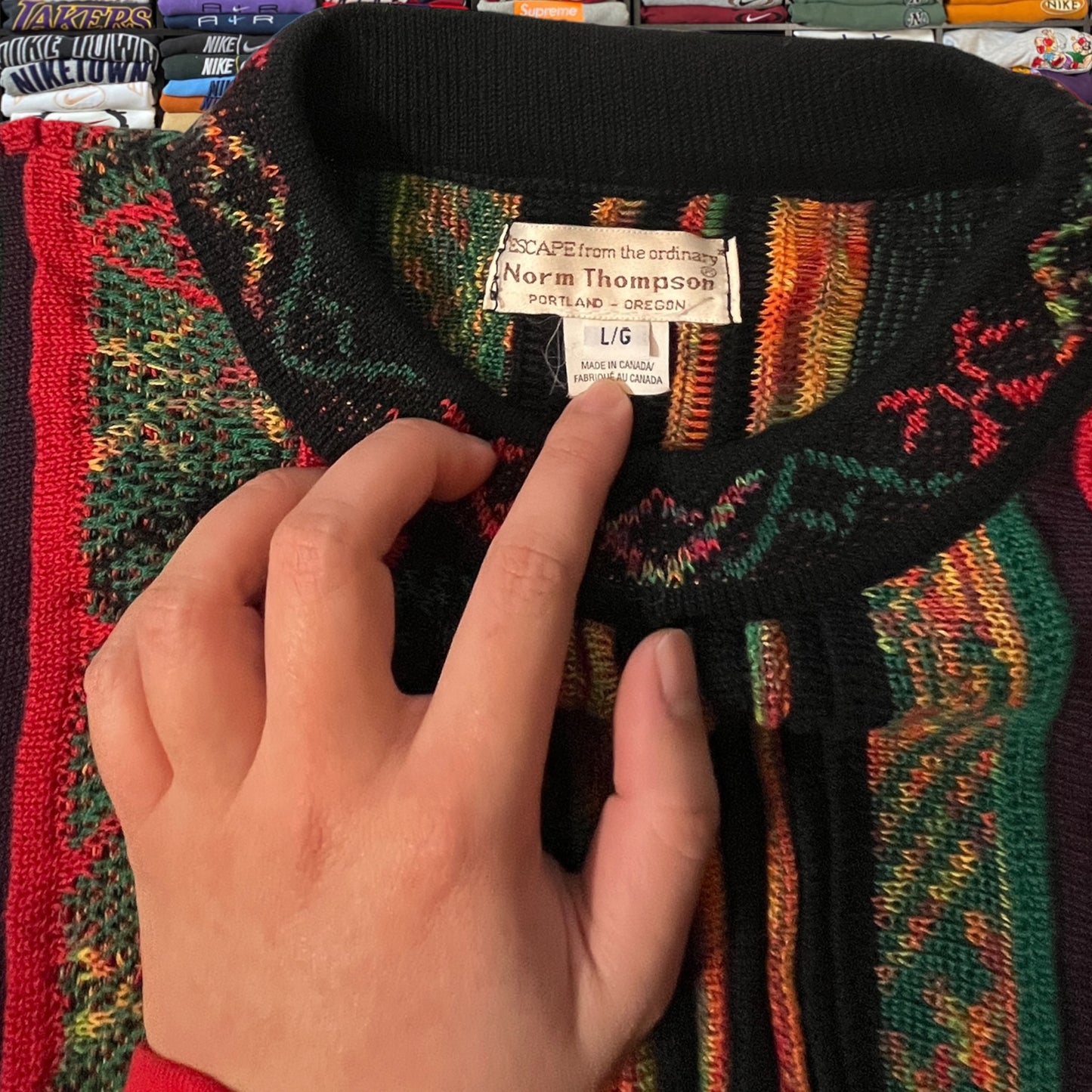 90s knitted coogi style sweater