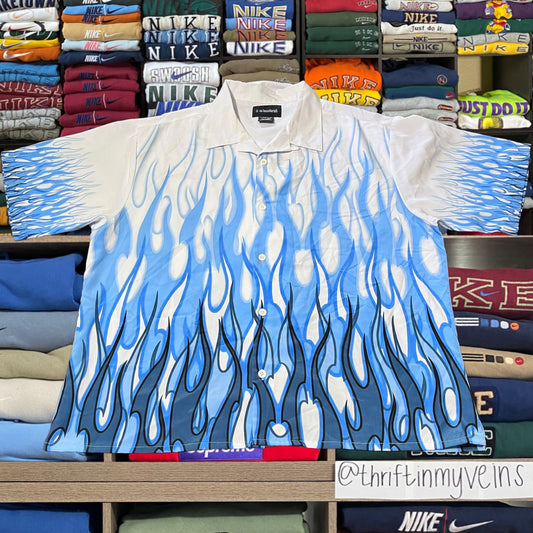Y2K no boundaries flame button up