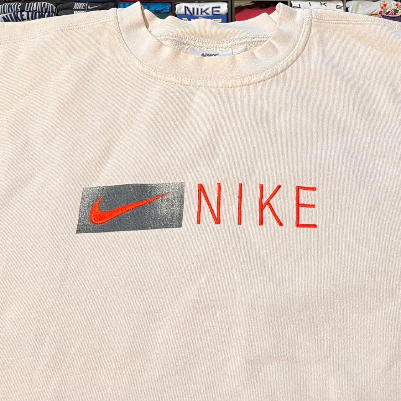 90s Nike spelled out logo sweater/ as seen on Madison beer