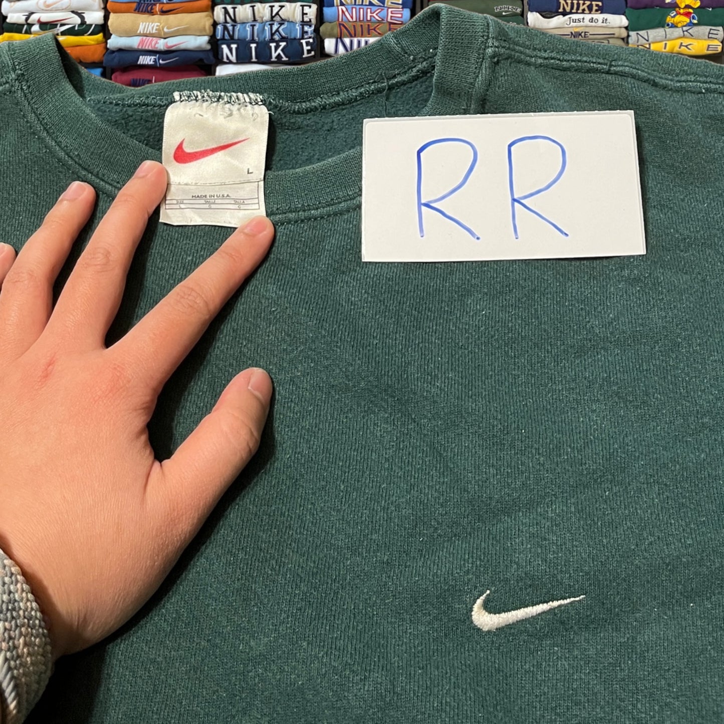 90s green Nike essential sweater